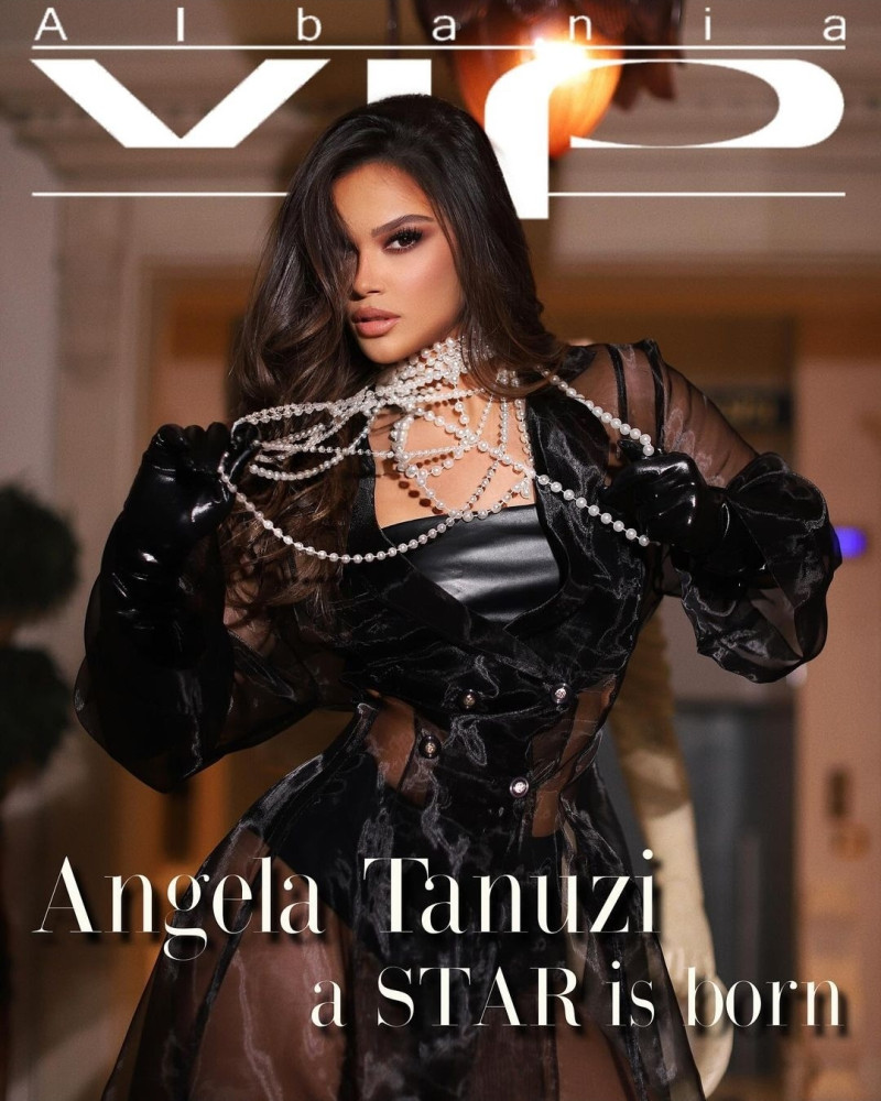 Angela Tanuzi featured on the Vip Albania cover from May 2024