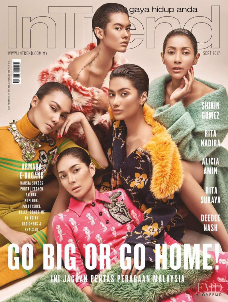 Shikin Gomez, Rita Nadira, Alicia Amin, Rita Suraya, Deedee Nash featured on the In Trend Malaysia cover from September 2017