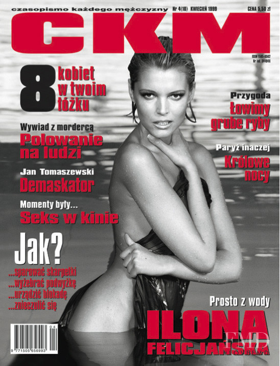 Ilona Felicjanska featured on the CKM Poland cover from April 1999