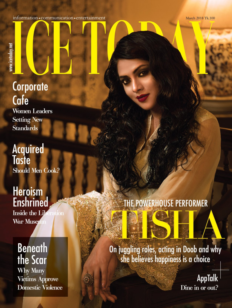 Tisha featured on the Ice Today cover from March 2018