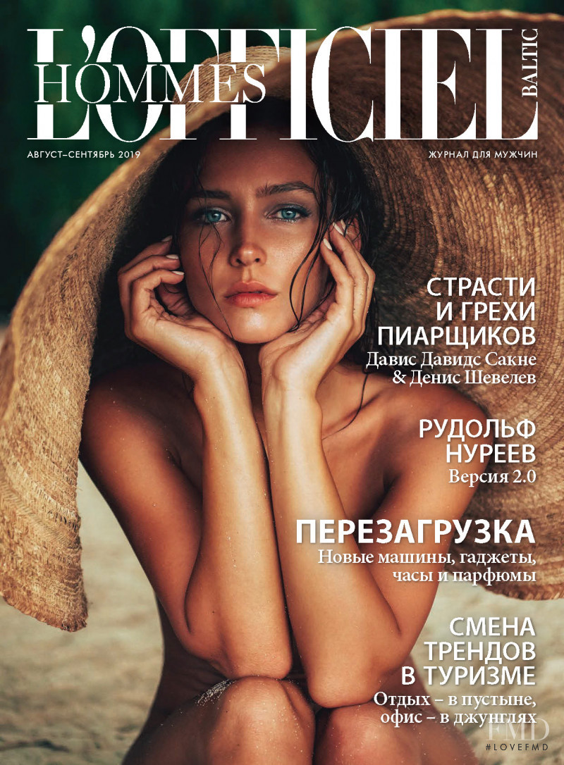 Rachel Cook featured on the L\'Officiel Hommes Baltic cover from August 2019