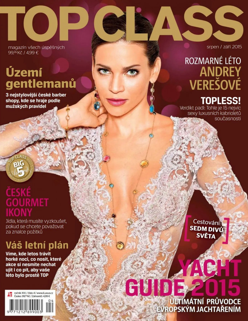 Andrea Veresova featured on the Top Class cover from August 2015