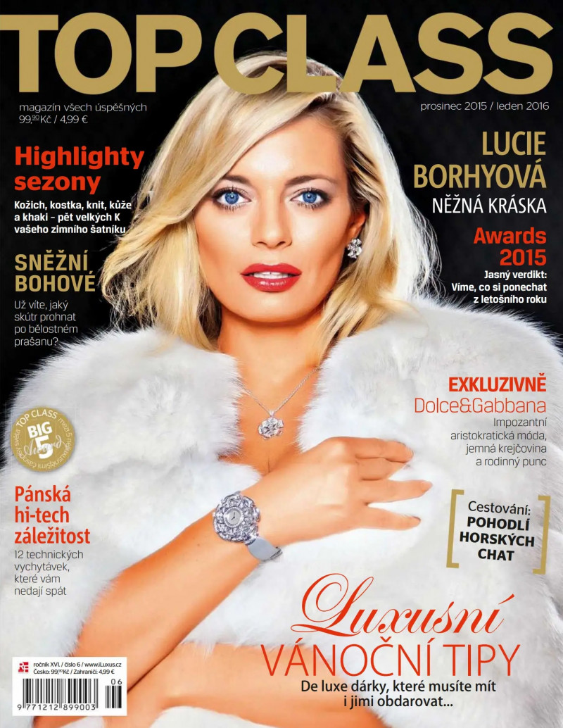 Lucie Borhyova featured on the Top Class cover from December 2015