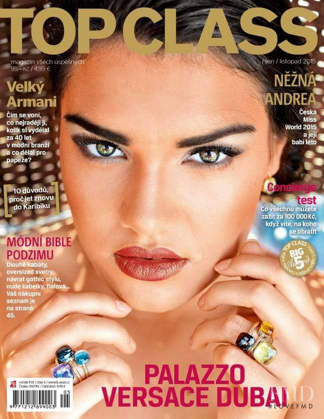 Andrea Kalousova featured on the Top Class cover from October 2015