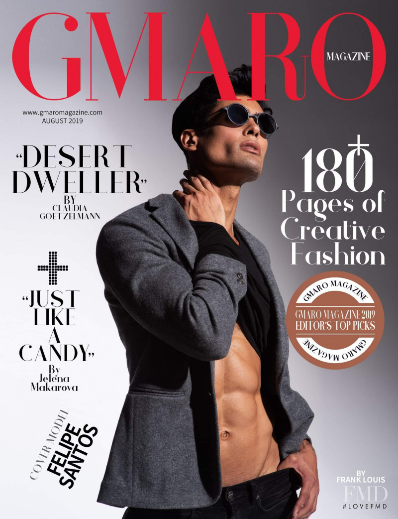 Felipe Santos featured on the Gmaro Magazine cover from August 2019