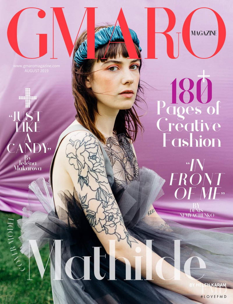 Mathilde Santerre featured on the Gmaro Magazine cover from August 2019