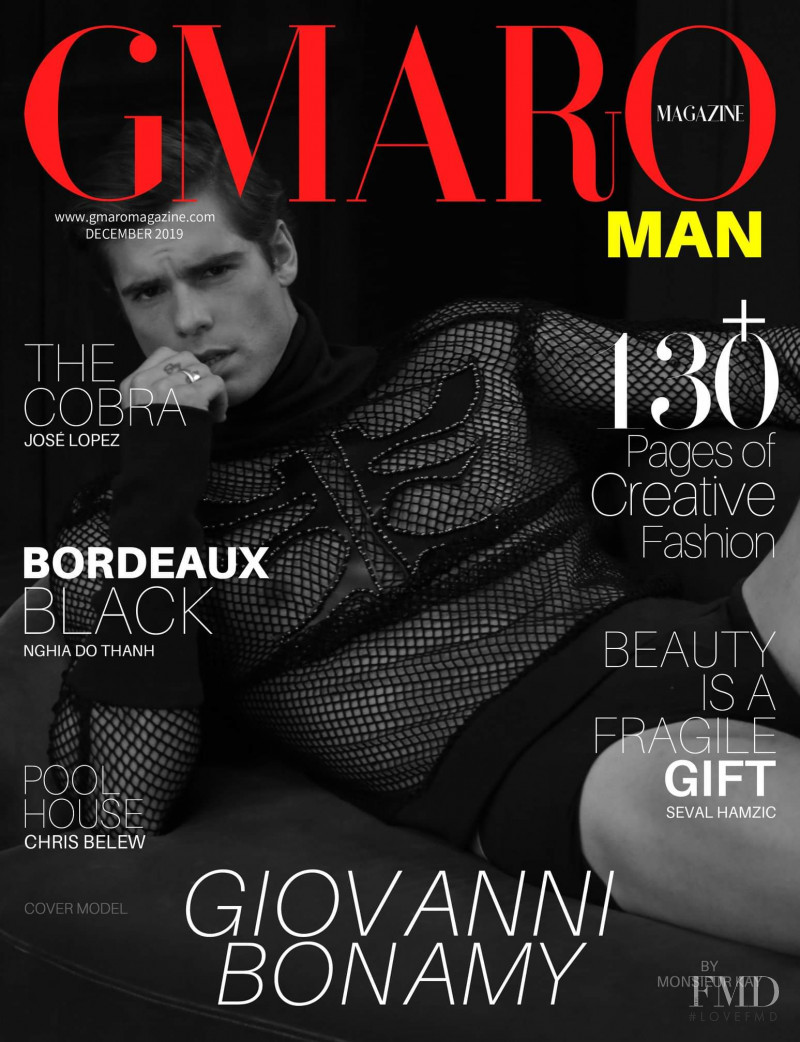 Giovanni Bonamy featured on the Gmaro Magazine cover from December 2019
