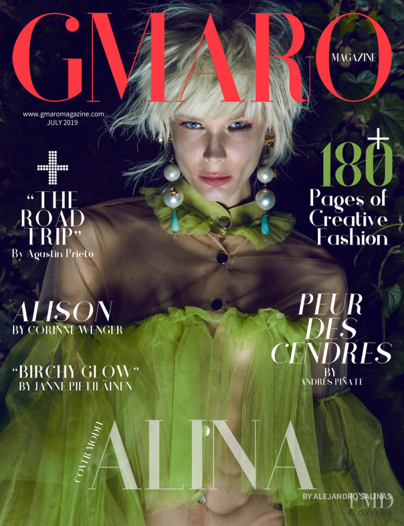 Alina featured on the Gmaro Magazine cover from July 2019