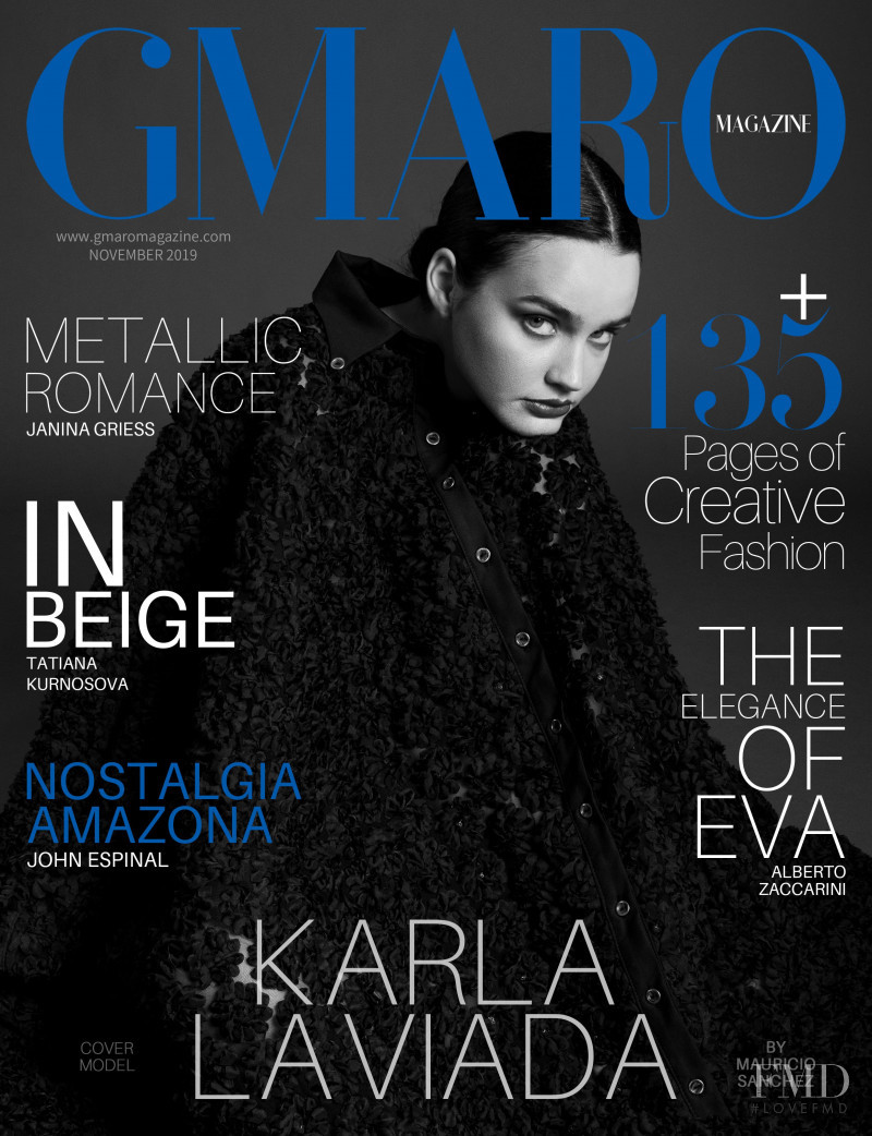 Karla Laviada featured on the Gmaro Magazine cover from November 2019