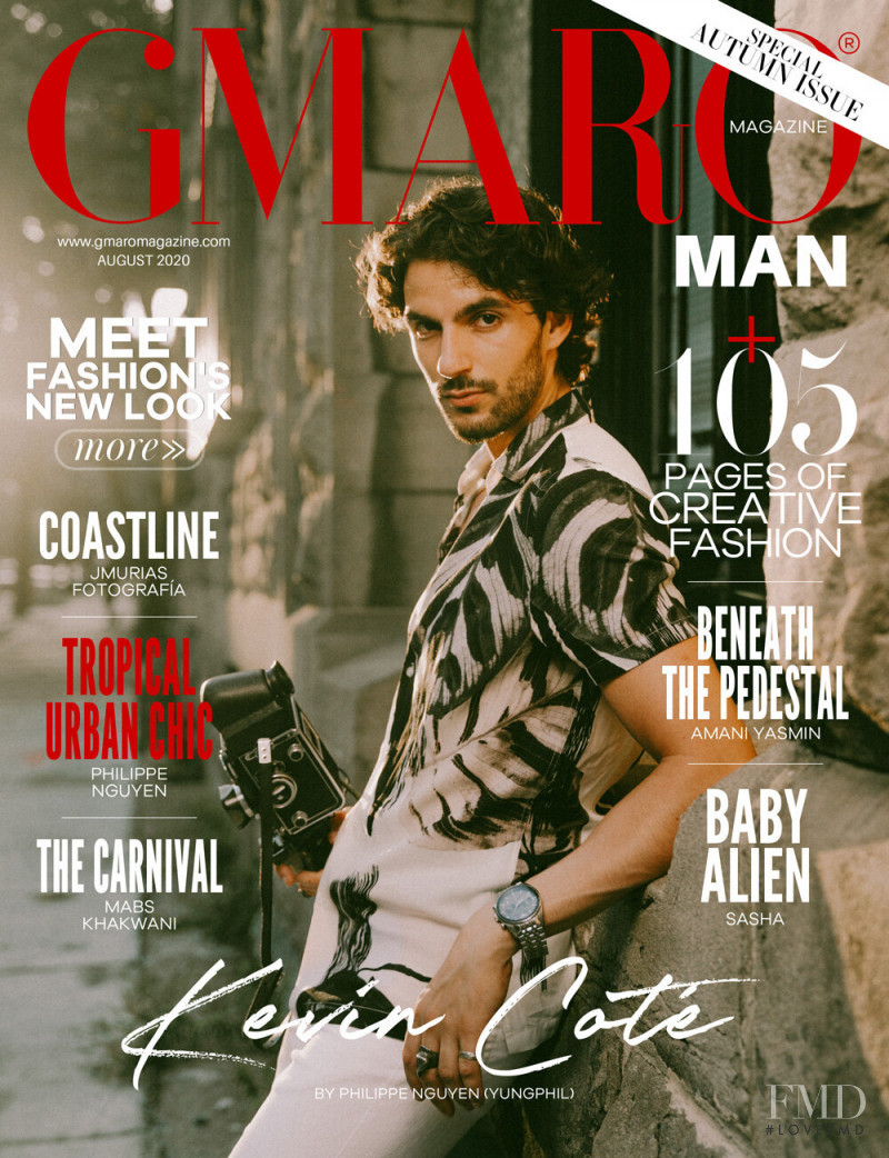 Kevin Cote featured on the Gmaro Magazine cover from August 2020