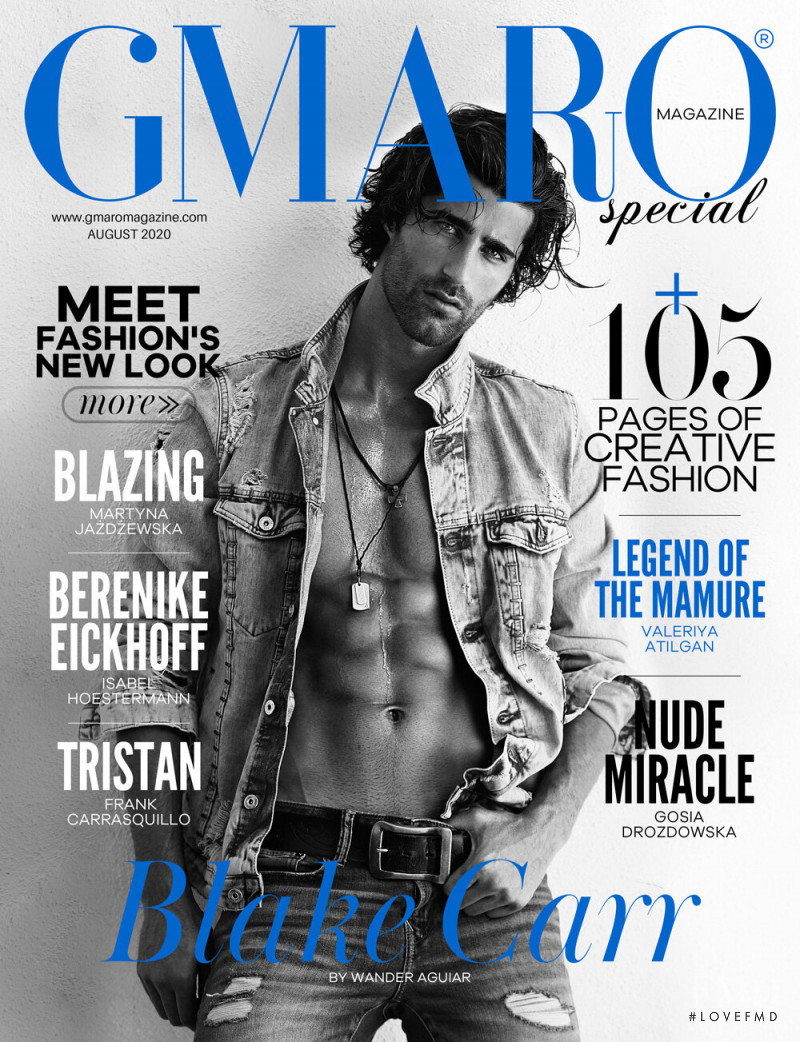 Blake Carr featured on the Gmaro Magazine cover from August 2020