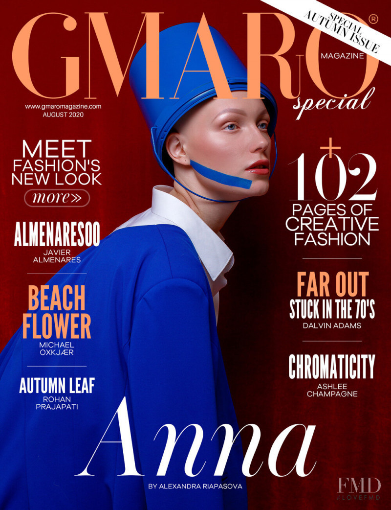 Anna featured on the Gmaro Magazine cover from August 2020