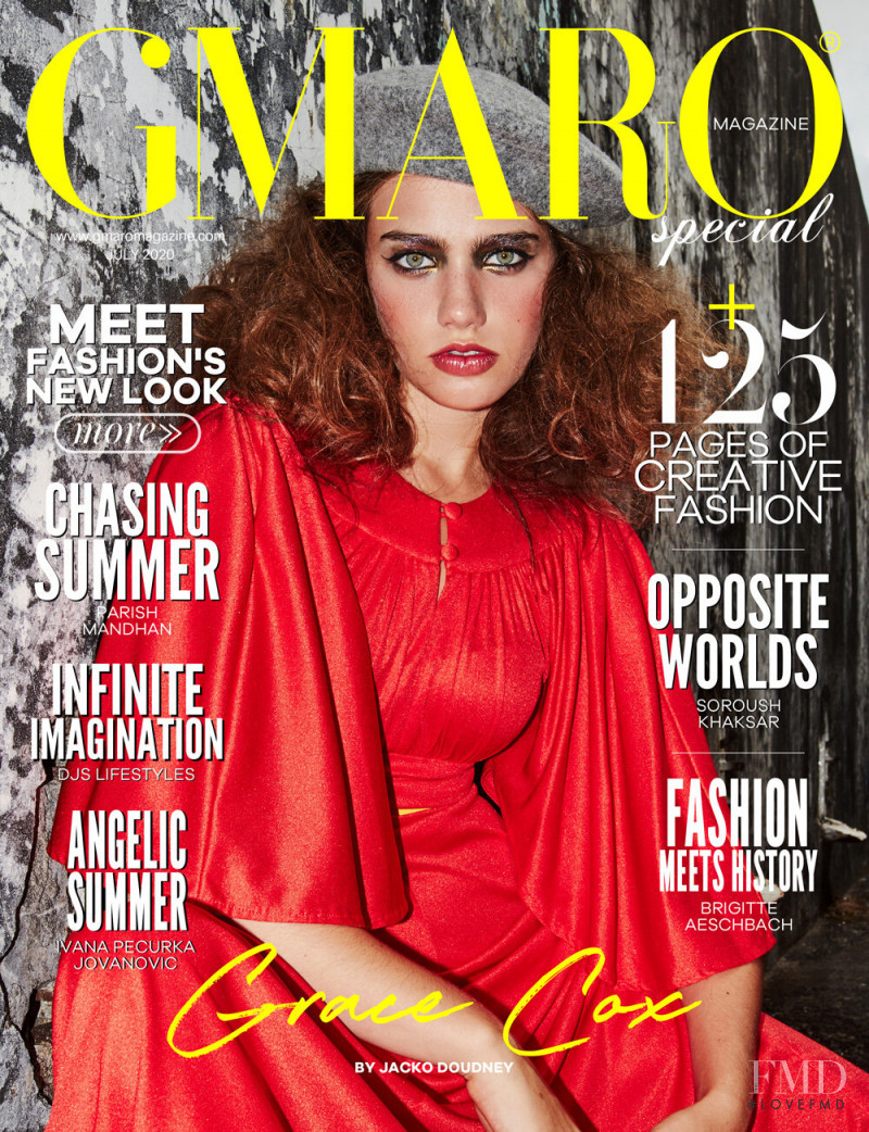 Grace Cox featured on the Gmaro Magazine cover from July 2020