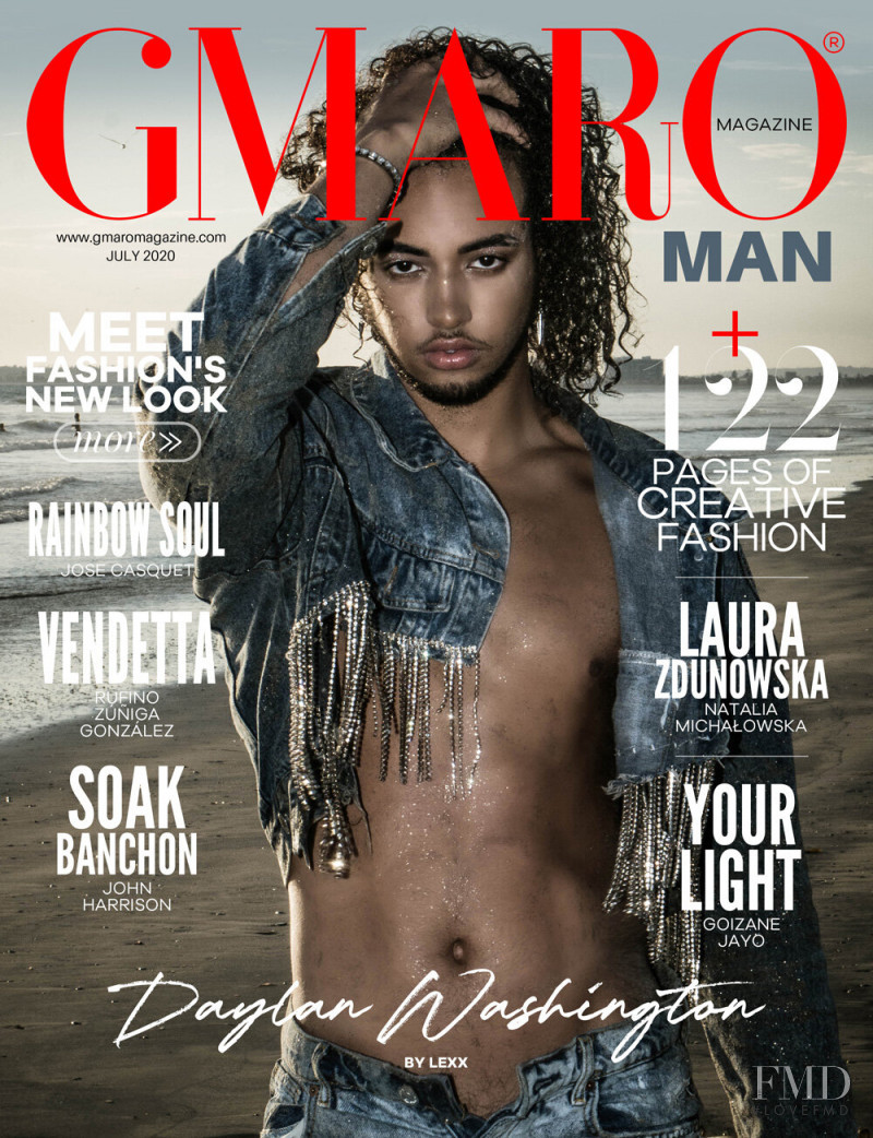 Daylan Washington featured on the Gmaro Magazine cover from July 2020