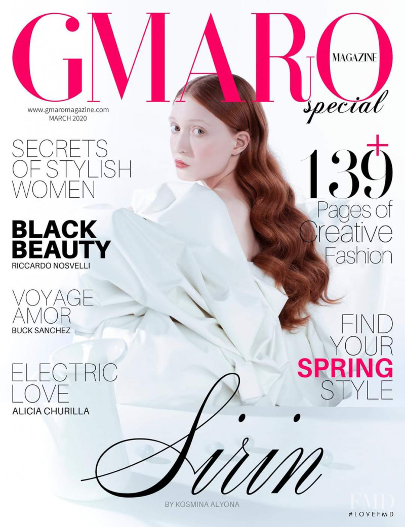 Sirin Alkonost featured on the Gmaro Magazine cover from March 2020