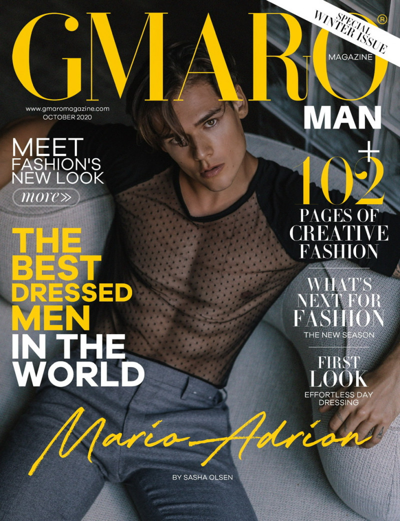 Mario Adrion featured on the Gmaro Magazine cover from October 2020