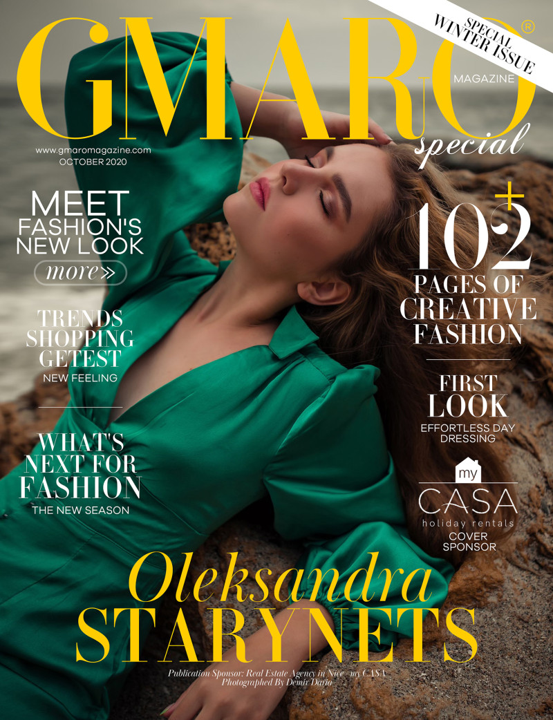 Oleksandra Starynets featured on the Gmaro Magazine cover from October 2020