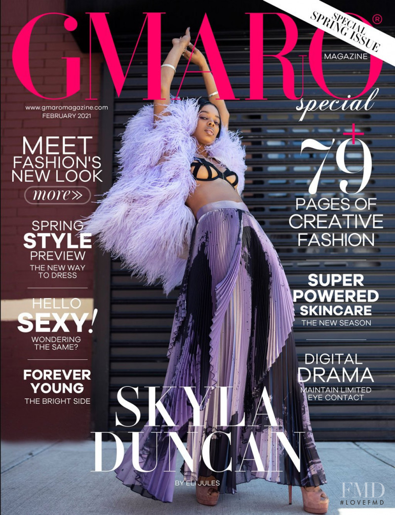 Skyla Duncan featured on the Gmaro Magazine cover from February 2021
