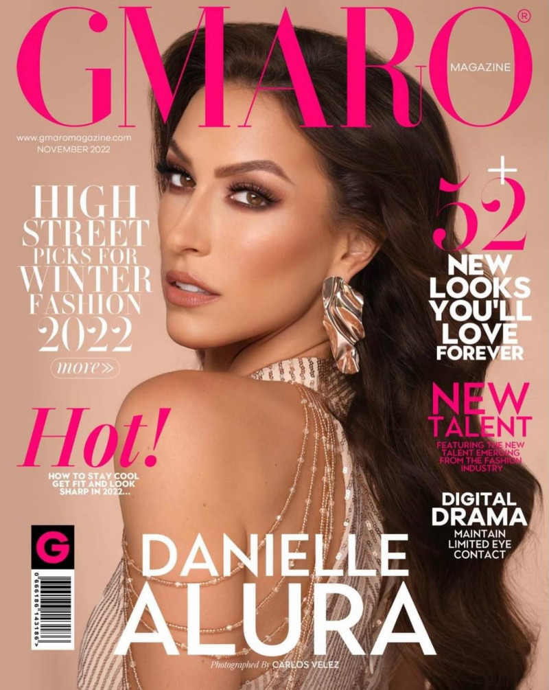 Danielle Alura featured on the Gmaro Magazine cover from November 2022