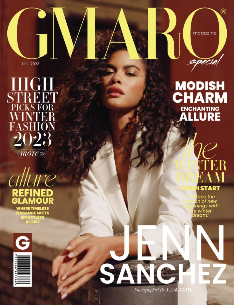 Jenn Sanchez featured on the Gmaro Magazine cover from December 2023