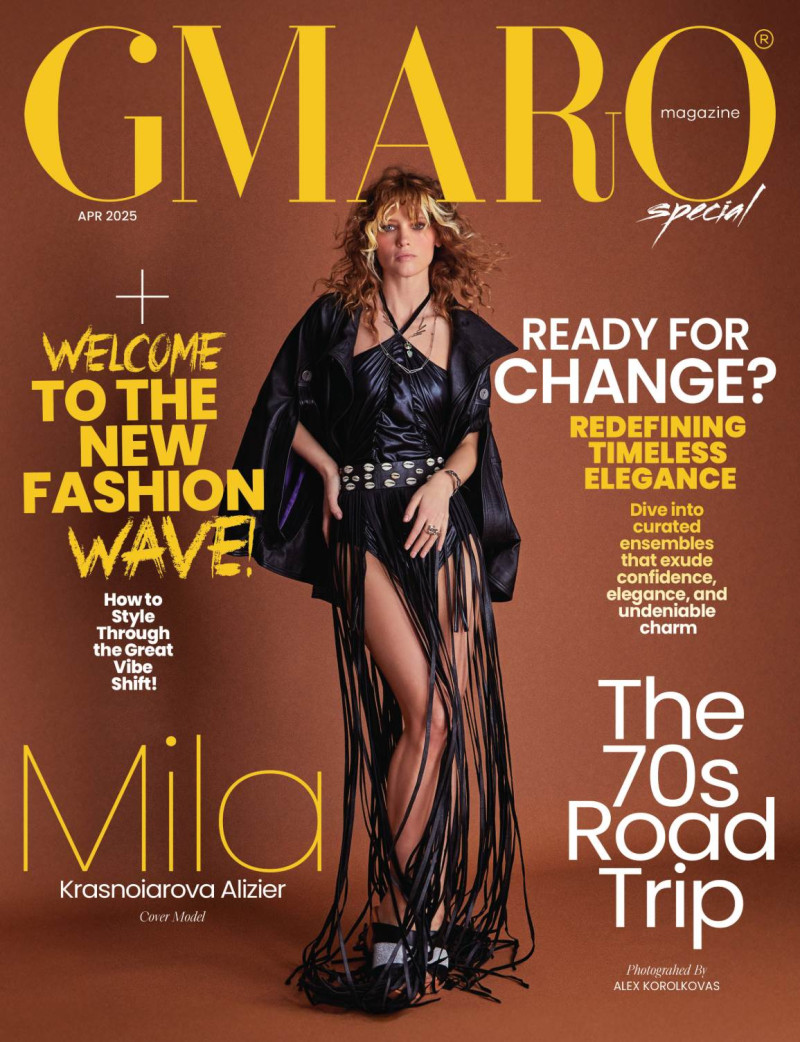 Mila Krasnoiarova Alizier featured on the Gmaro Magazine cover from April 2025