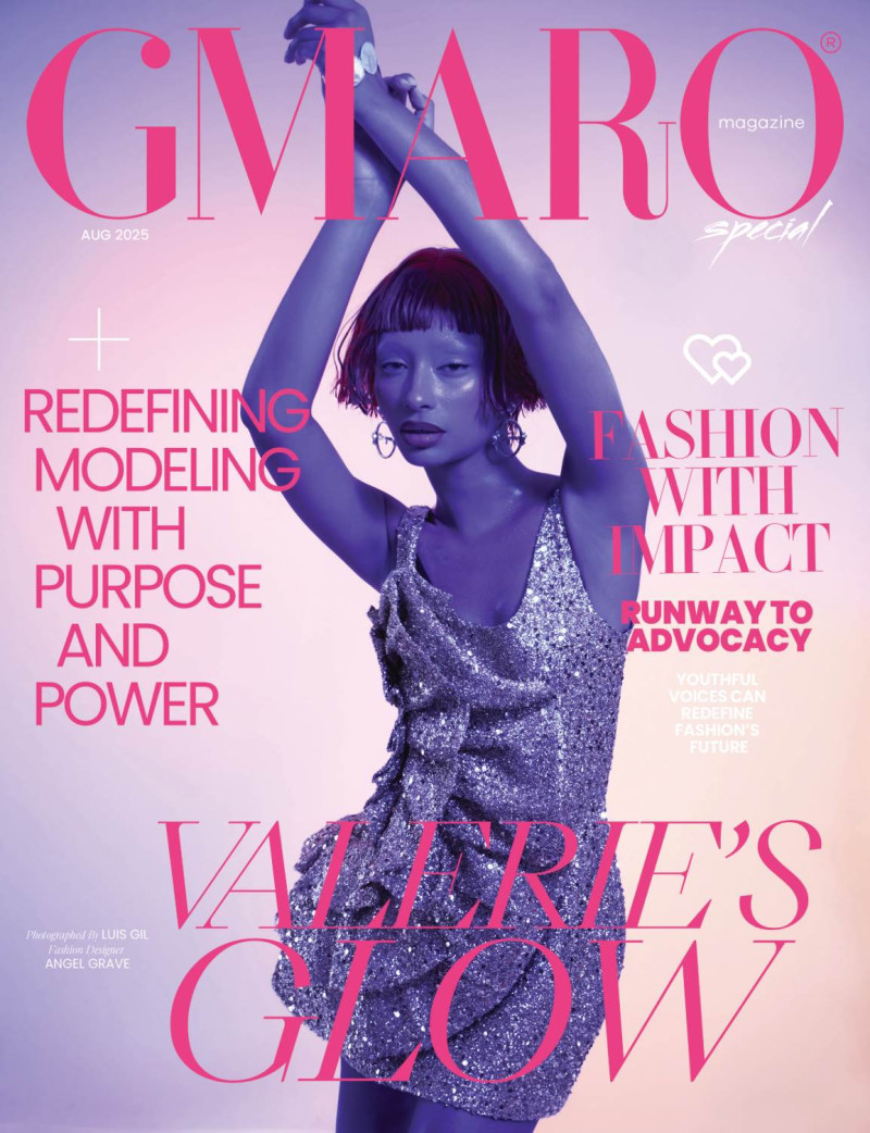 Valerie featured on the Gmaro Magazine cover from August 2025
