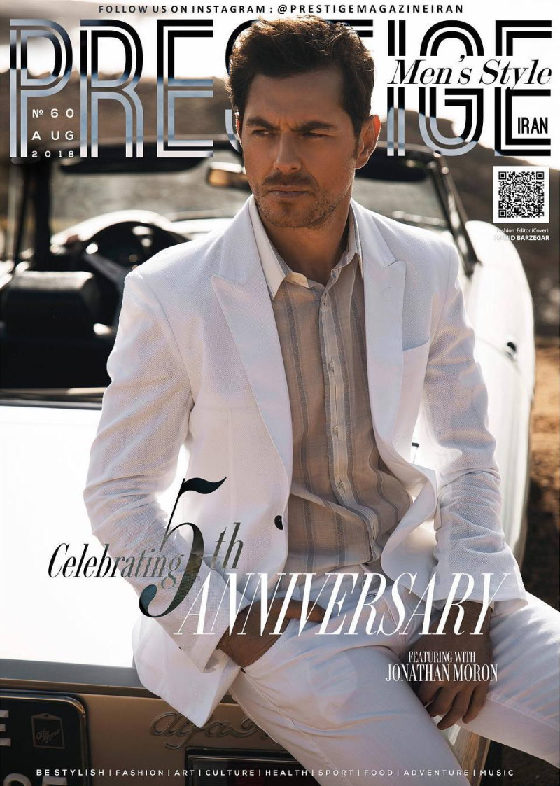 Jonathan Moron featured on the Prestige Men\'s Style Iran cover from August 2018