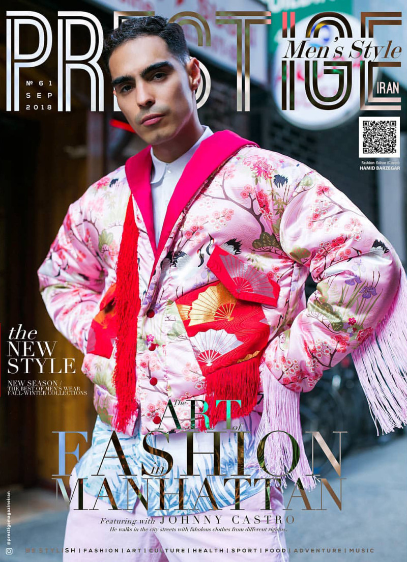 Johnny Castro featured on the Prestige Men\'s Style Iran cover from September 2018