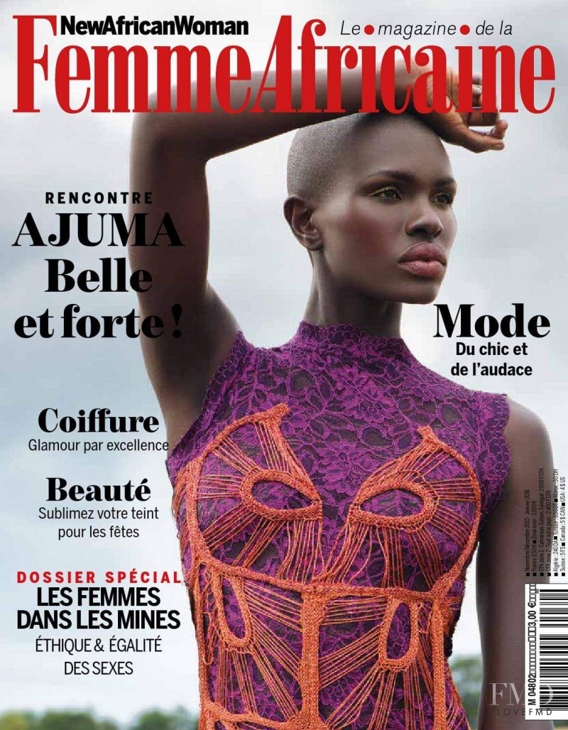 Ajuma Nasenyana featured on the Femme Africaine cover from November 2015