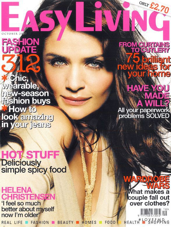 Helena Christensen featured on the Easy Living UK cover from October 2007