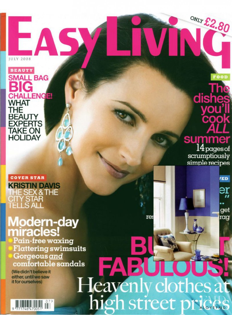 Kristin Davis featured on the Easy Living UK cover from July 2008