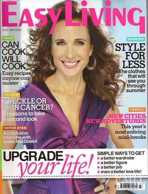 Andie MacDowell featured on the Easy Living UK cover from July 2009