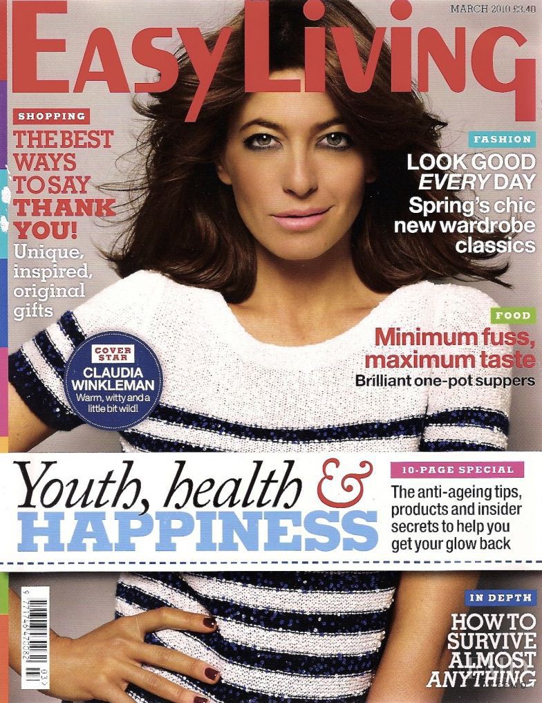 Claudia Winkleman featured on the Easy Living UK cover from March 2010