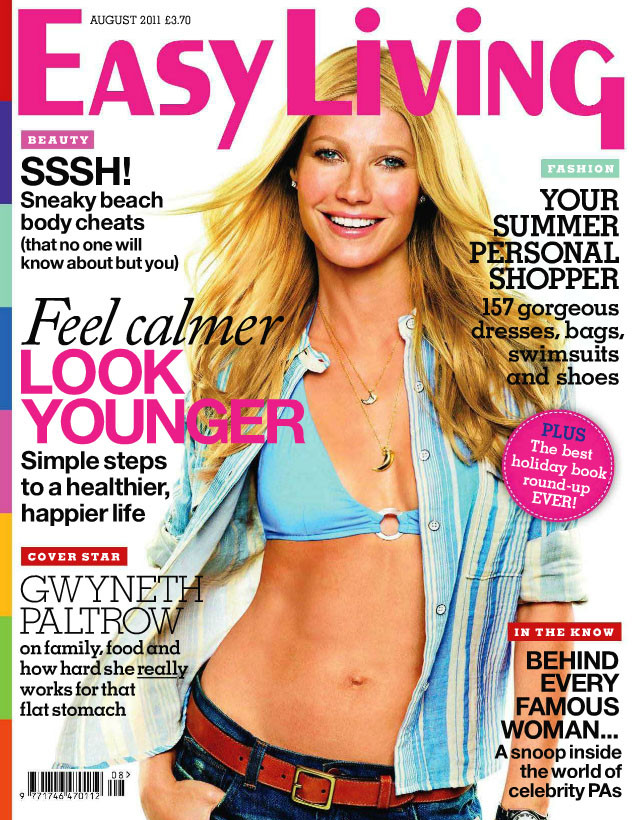 Gwyneth Paltrow featured on the Easy Living UK cover from August 2011