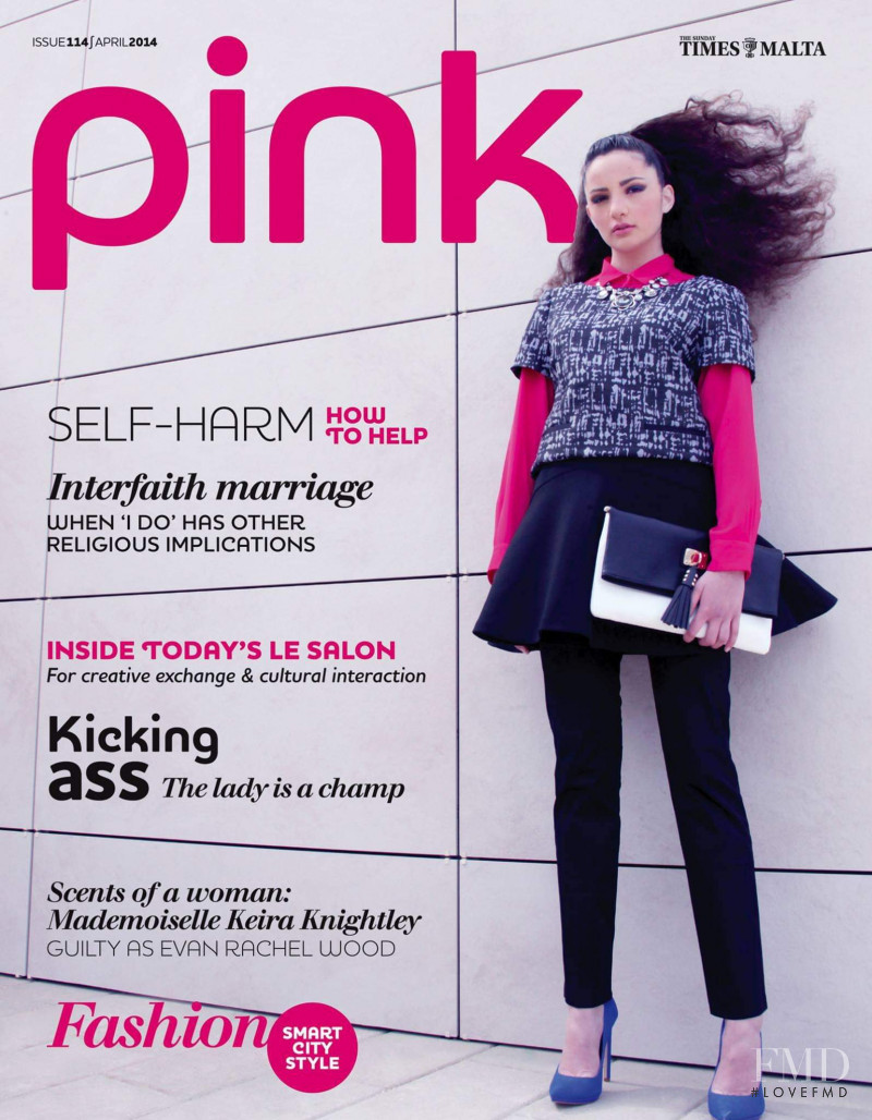Sarah Bonaci featured on the Pink Malta cover from April 2014