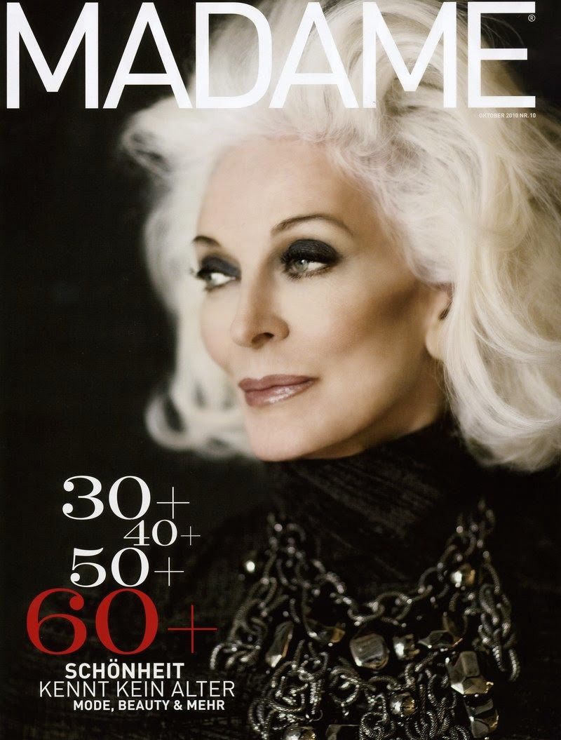 Carmen Dell\'Orefice featured on the Madame cover from October 2010