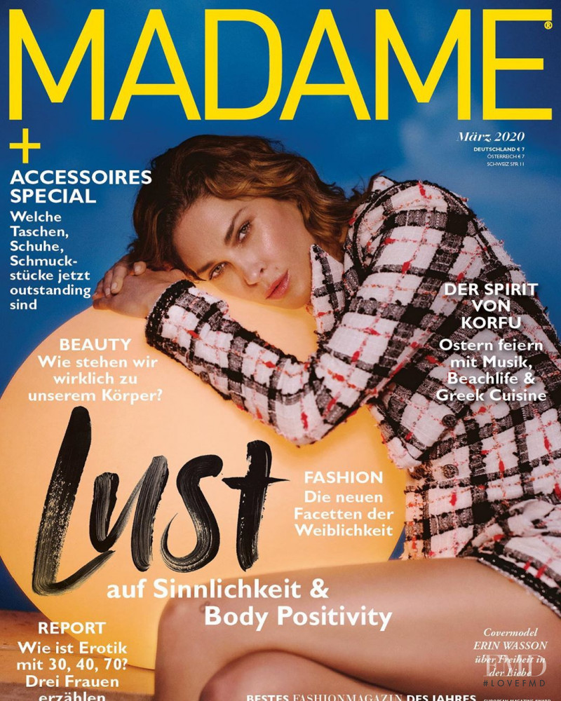 Erin Wasson featured on the Madame cover from March 2020