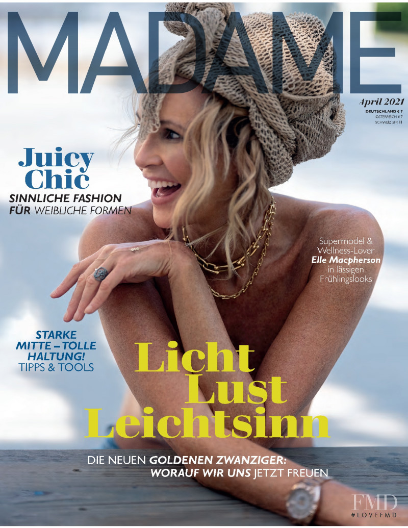 Elle Macpherson featured on the Madame cover from April 2021