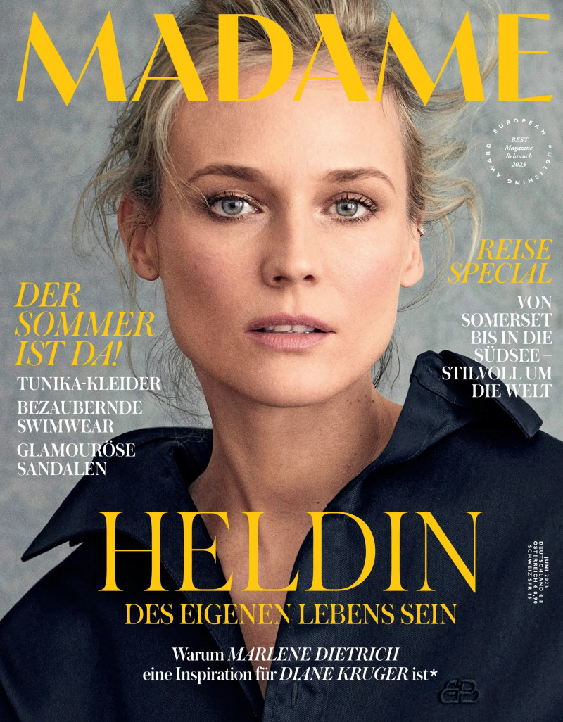 Diane Heidkruger featured on the Madame cover from June 2023