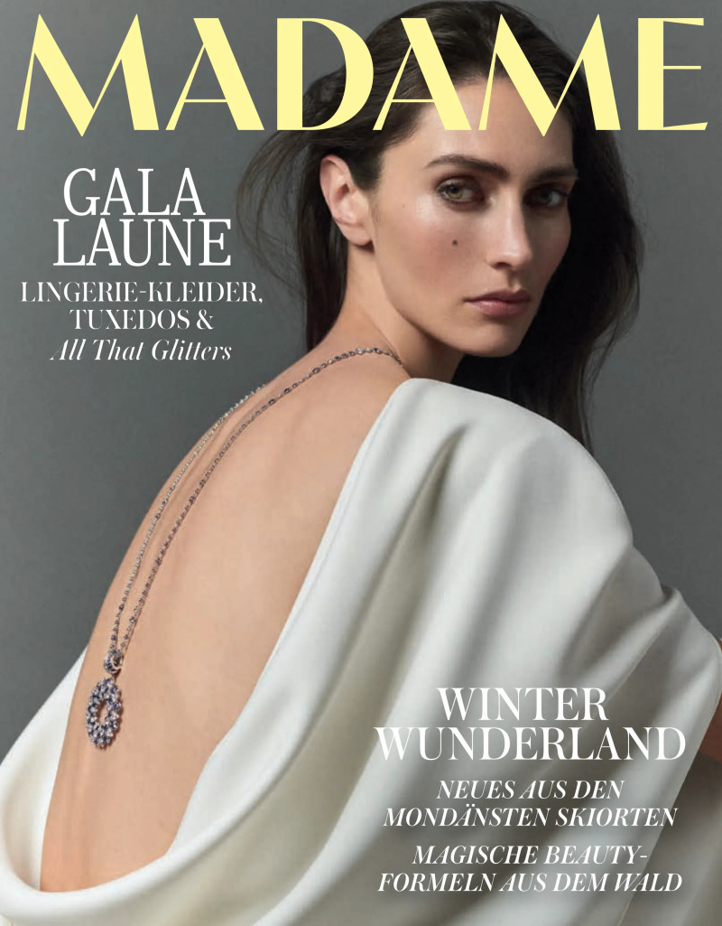 Marine Deleeuw featured on the Madame cover from December 2024