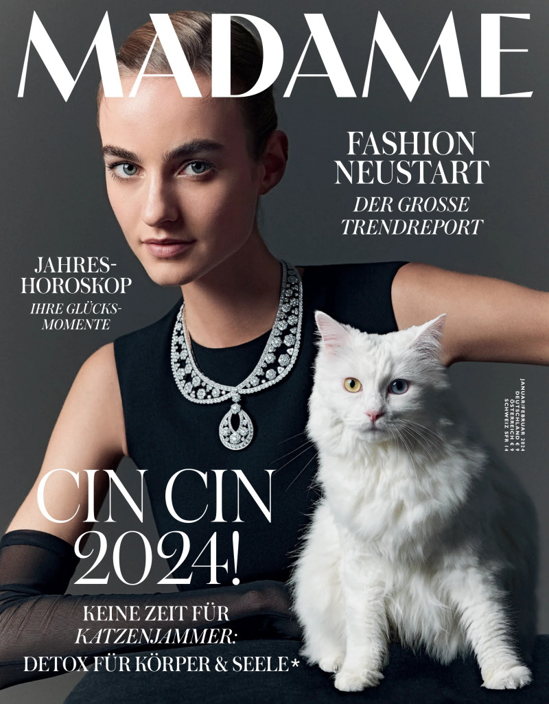 Maartje Verhoef featured on the Madame cover from January 2024