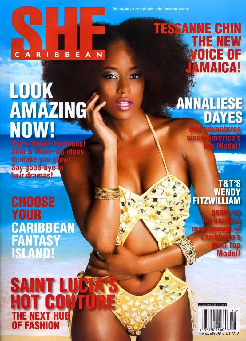 Annaliese Dayes featured on the She Caribbean cover from December 2013