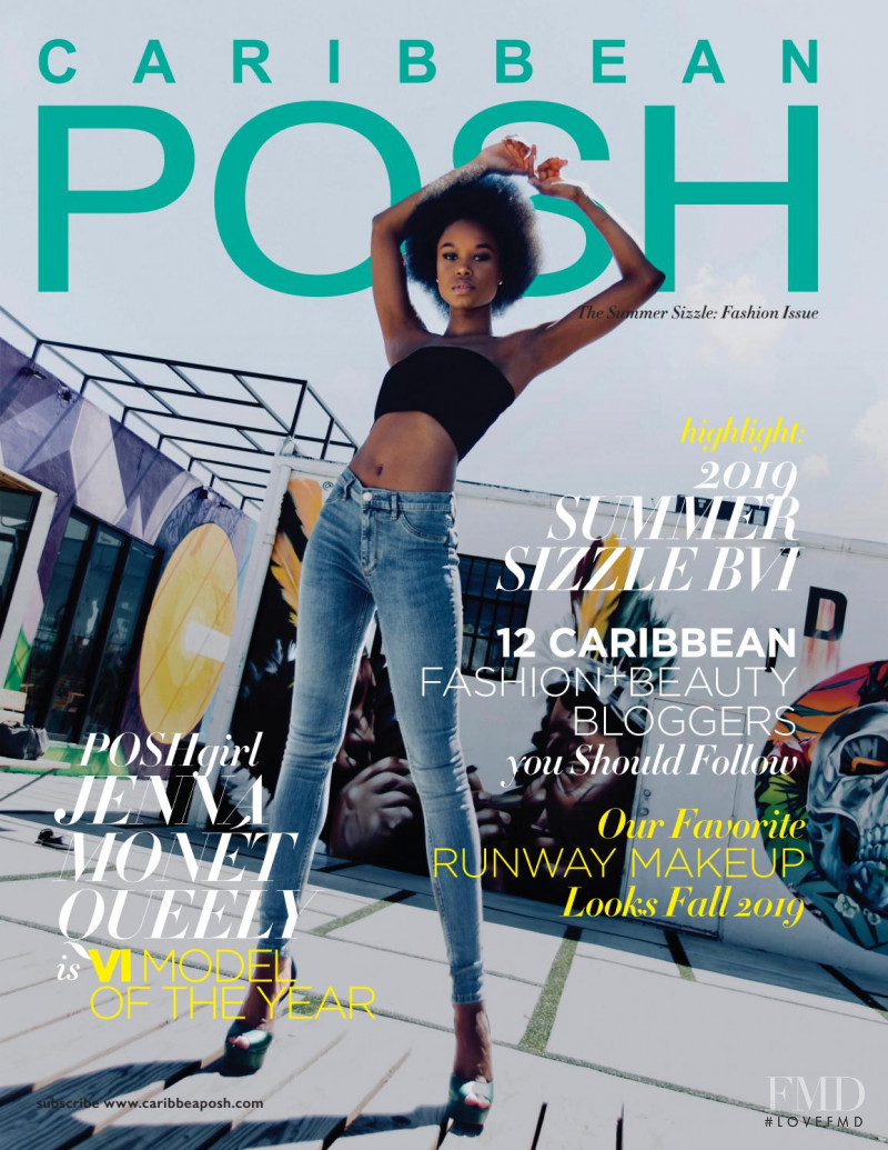 Jenna Monet Queely featured on the Caribbean Posh cover from August 2019