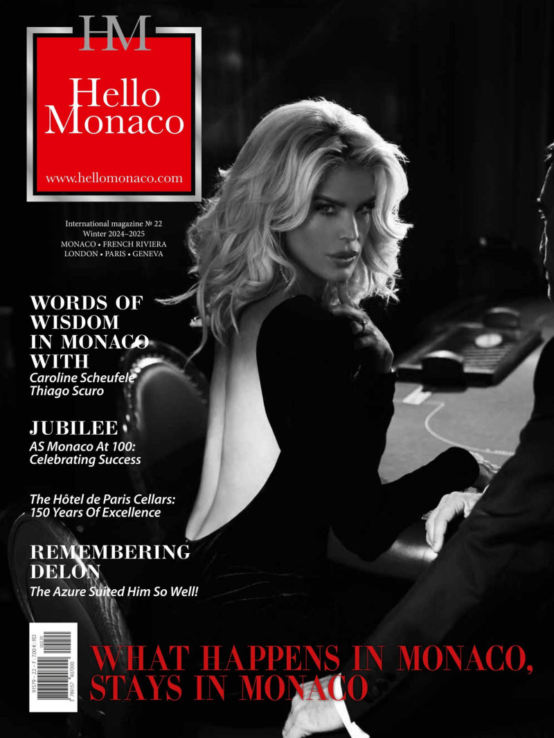 Victoria Silvstedt featured on the Hello Monaco cover from December 2024