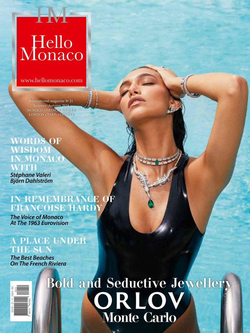 Nour Rizk featured on the Hello Monaco cover from July 2024