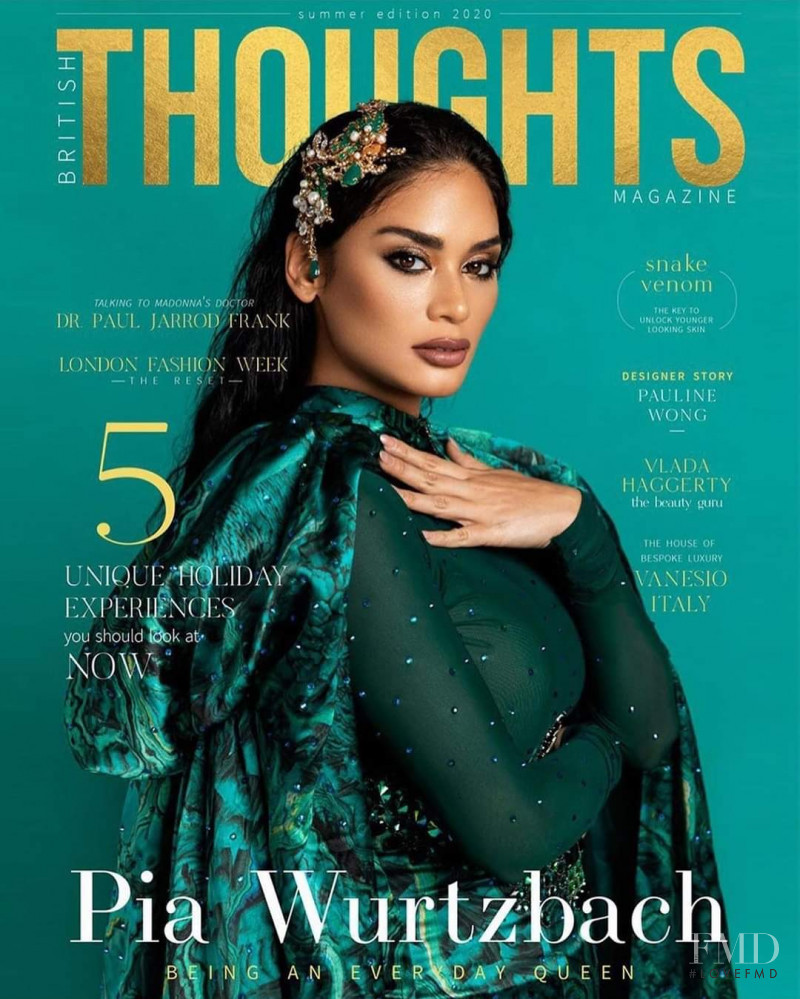 Pia Wurtzbach featured on the British Thoughts Magazine cover from June 2020