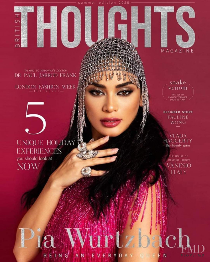 Pia Wurtzbach featured on the British Thoughts Magazine cover from June 2020