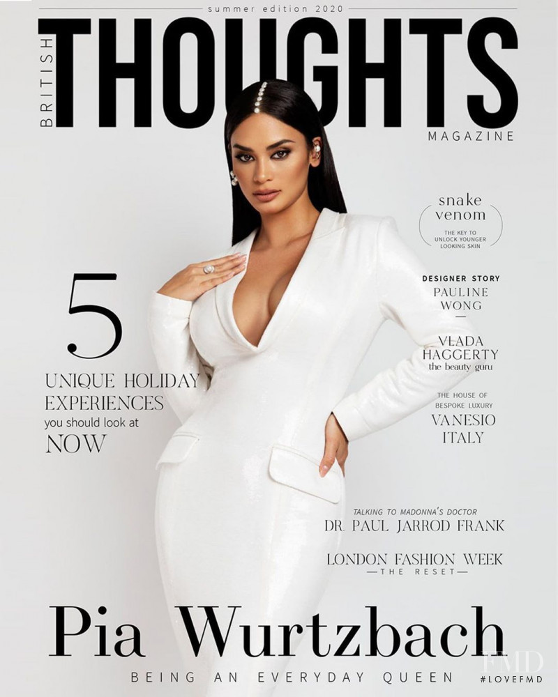 Pia Wurtzbach featured on the British Thoughts Magazine cover from June 2020