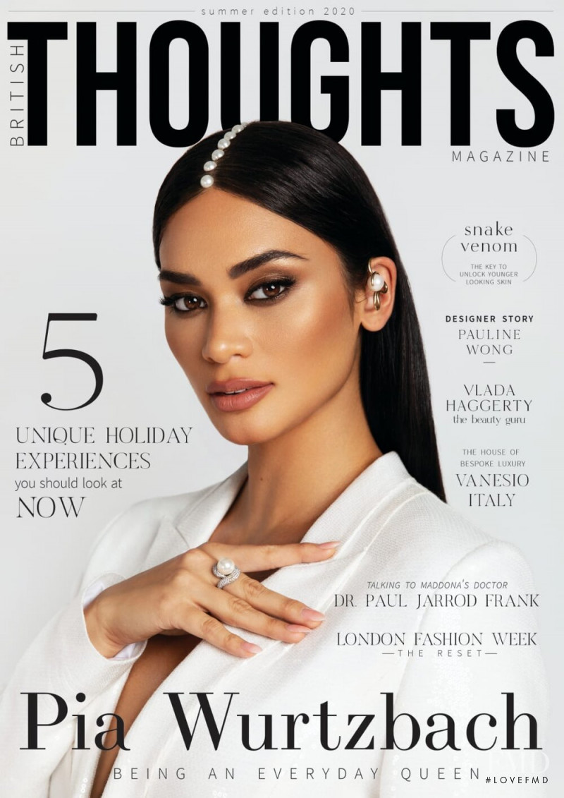 Pia Wurtzbach featured on the British Thoughts Magazine cover from June 2020