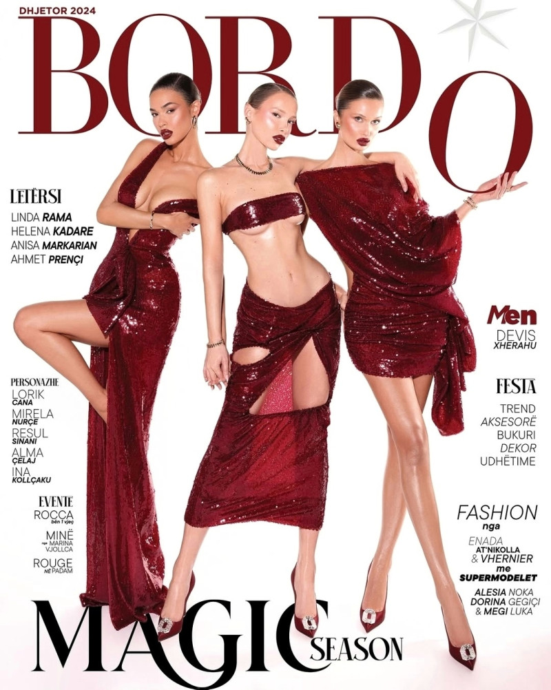 Alesia Noka, Dorina Gegici, Megi Luka featured on the Bordo cover from December 2024